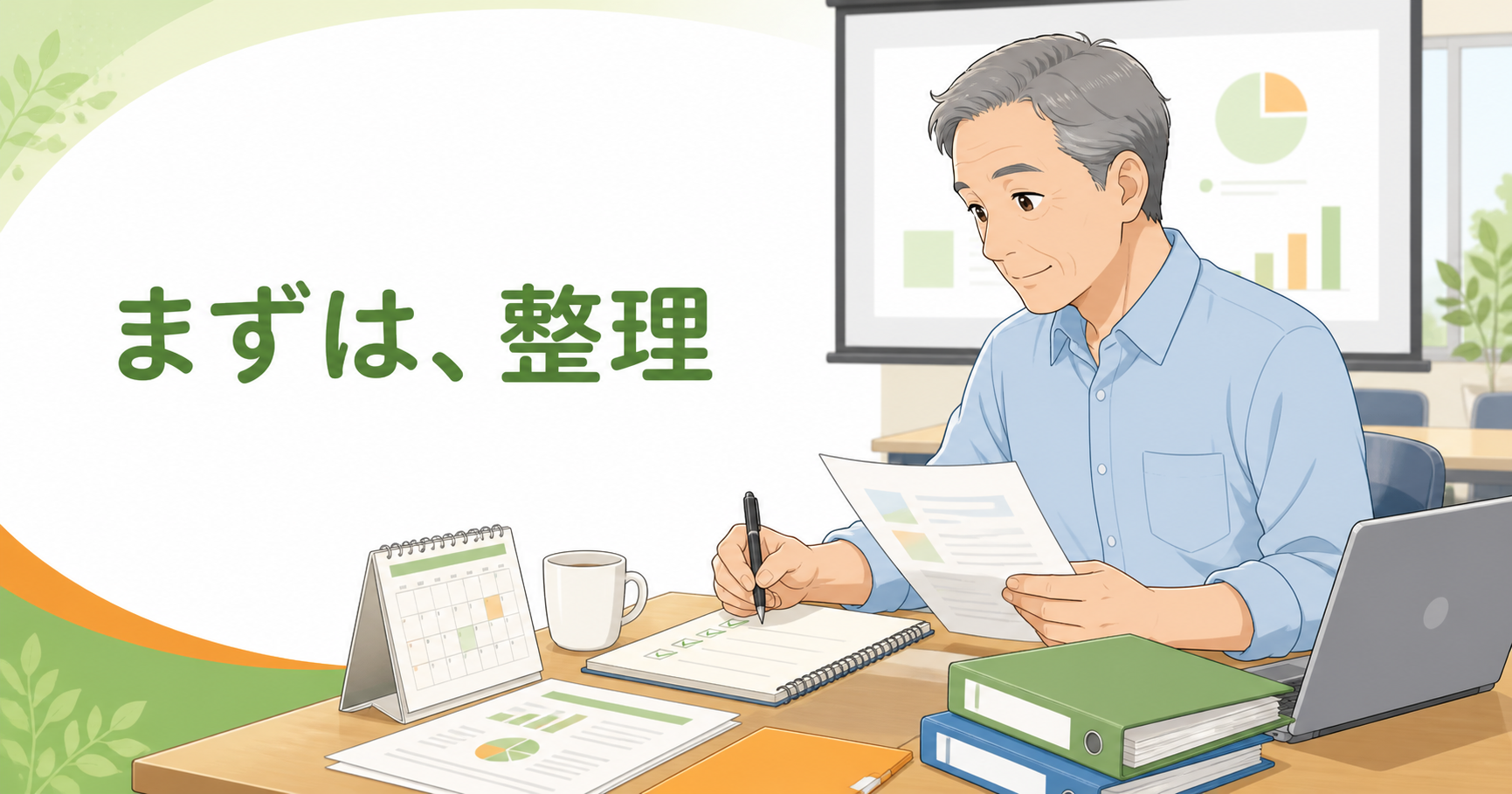 新設法人向け税務説明会で資料を確認する男性